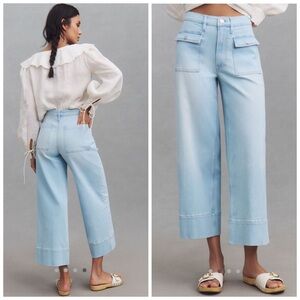 FRAME The 70s Patch Pocket Crop Straight Leg Jeans Blue Size‎ 27